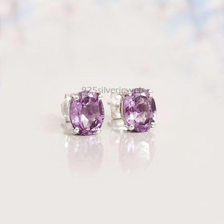 Purple Amethyst Gemstone Earrings