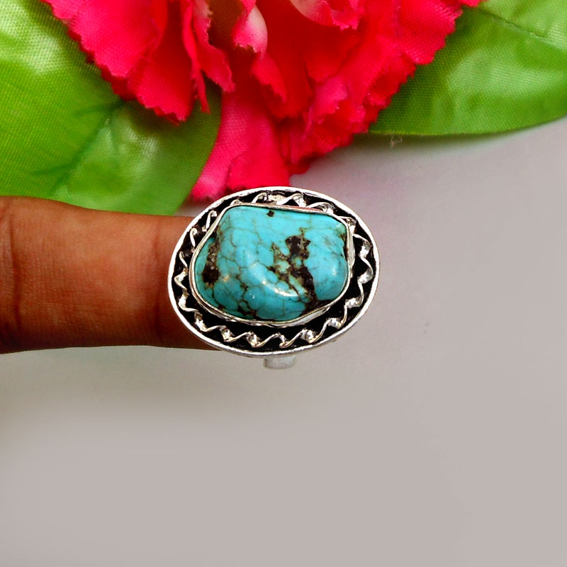 Blue Turquoise Gemstone Ring